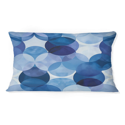 Bleu, blanc, cercles modernes - coussin lombaire moderne