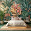 Papier peint botanique tropical avec feuilles d'orchidées et feuilles de la jungle-284147561-284147563