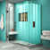 Unidoor Plus 41" W x 34.375" D x 72" H Frameless Pivot Rectangle Shower Enclosure with Fixed Panel