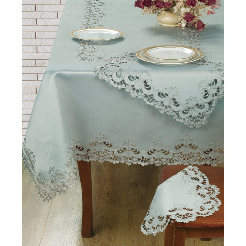 Luxurious Table Runner of Creola Collection Gray Rectangular Dining Table Runner for Table or Christmas Decor