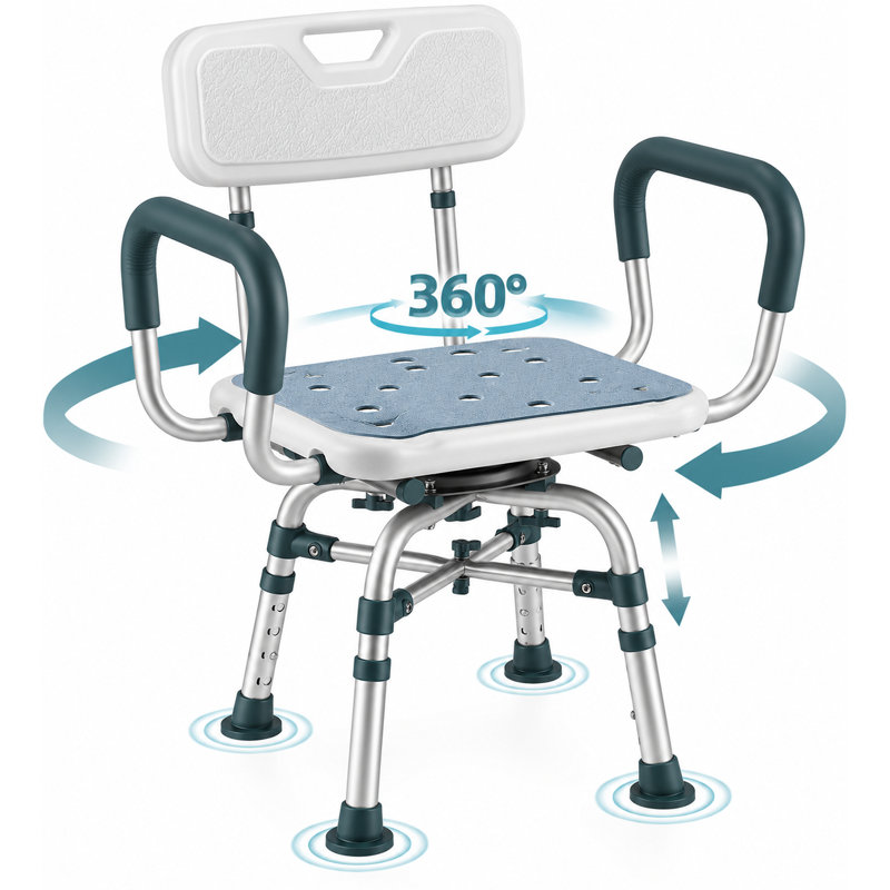 Shower Chair with Arms and Back, 400lbs