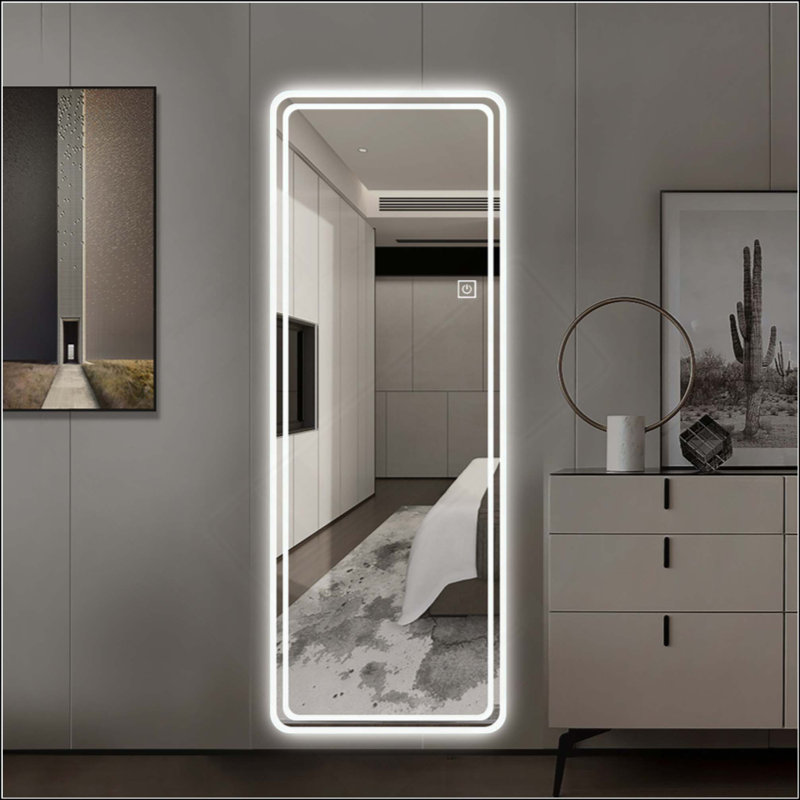 Full Length Floor Mirror LED Whole Body Mirror, Wall Mounted  Mirror With Lights, Bedroom Full Size Body Mirror With Dimming