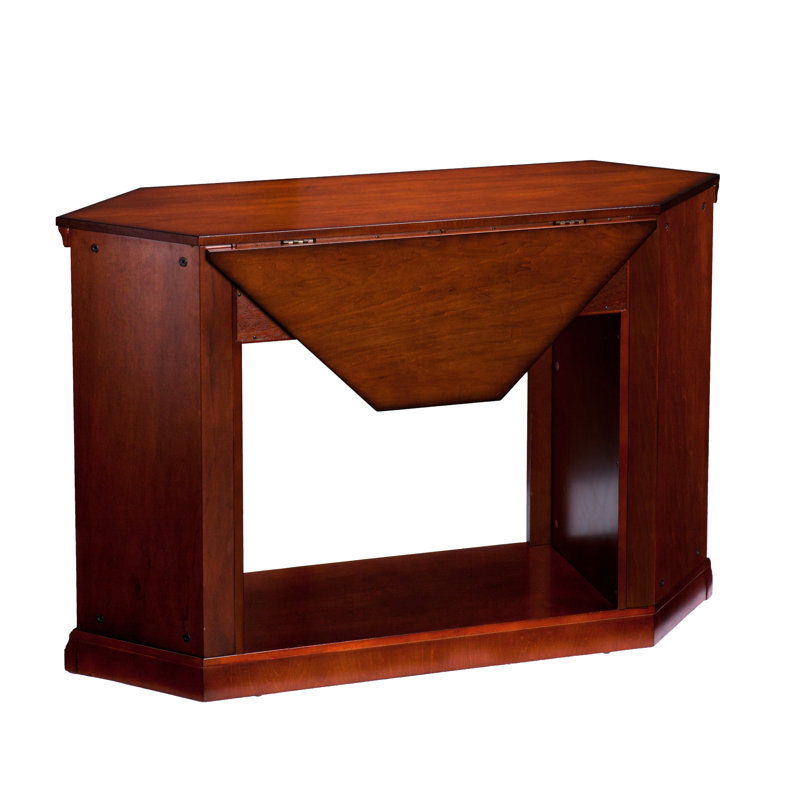 Foyer électrique de coin avec rangement Norcott, acajou brun, H 32,25 po x l 48 po x P 27 po, Acajou brun
