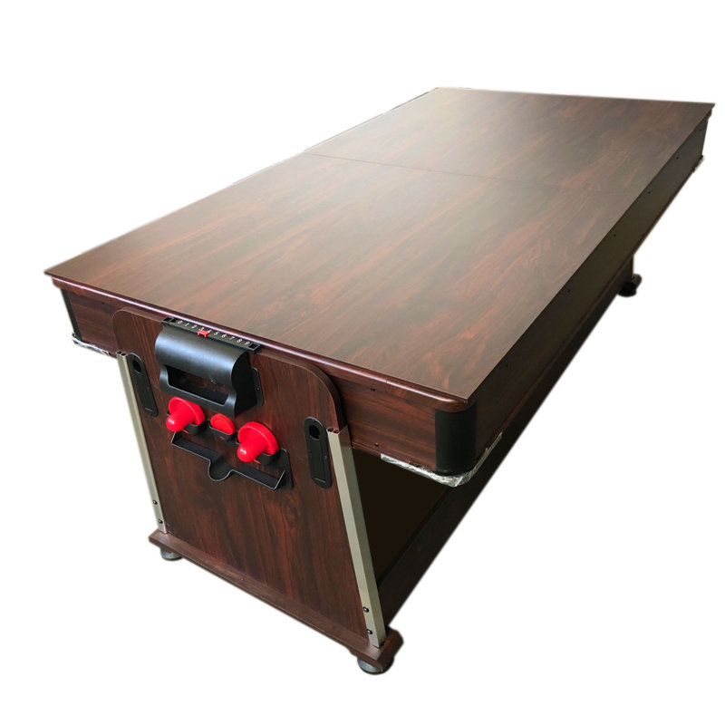Table de jeu MATTEW 7-en-1 3-en-1 - table de billard, air hockey et tennis de table avec plateau repas, Vert