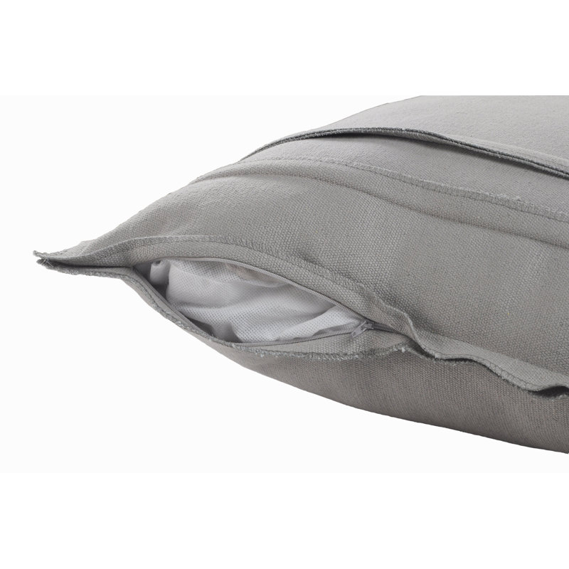 Coussin décoratif gris clair à rayures texturées, Polyester
