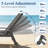 HDPE & PVC-coated polyester Outdoor Chaise Loungers with Arms, 5-Position Adjustable Backrest, Wheeled, Hidden Cup Holders, Set of 2-2004930804