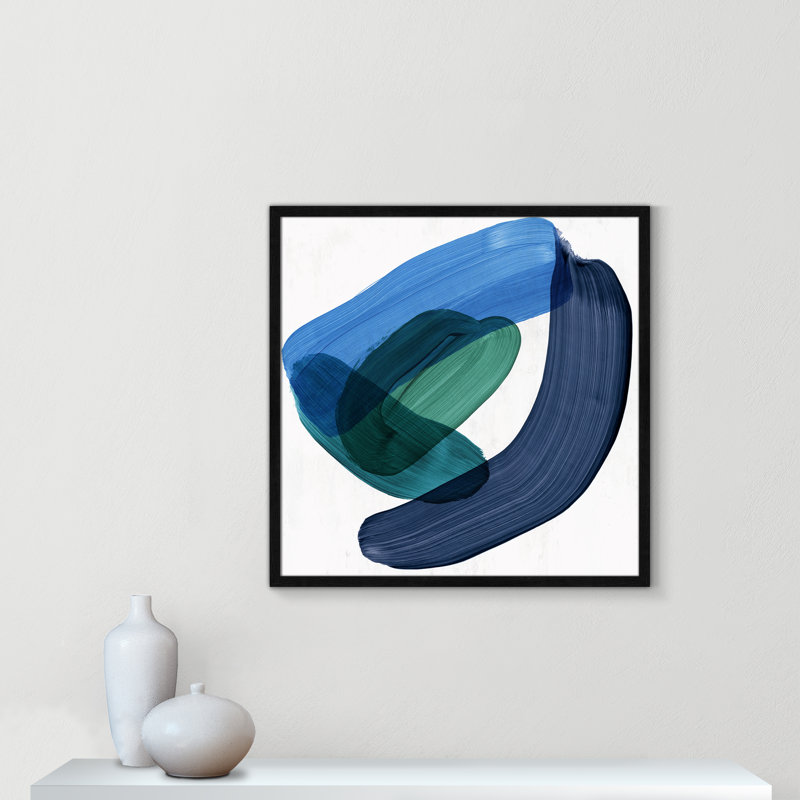 " Smooth Bend II " Painting Print, 17" H x 17" W x 0.75" D, Black
