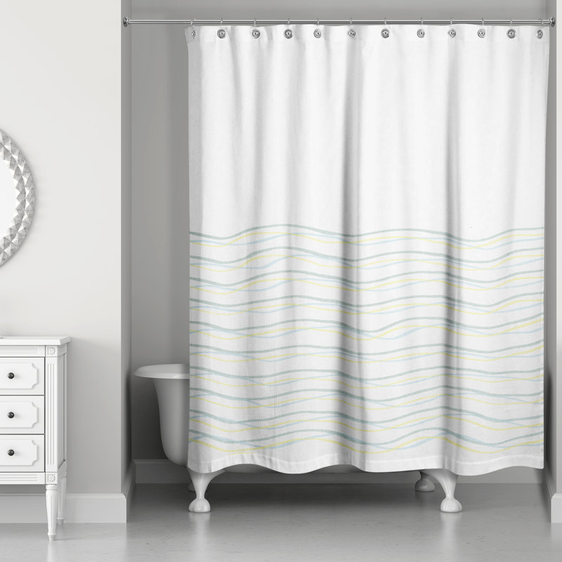 Rideau de douche simple Perine, Jaune