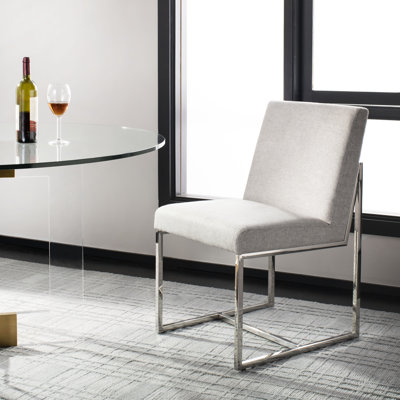 Chaise d'appoint rembourrée en lin Lombardi