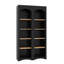 Bibliothèque moderne à 5 niveaux, ensemble de 2 bibliothèques, ensemble de rangement bicolore avec tablettes réglables-1327322503