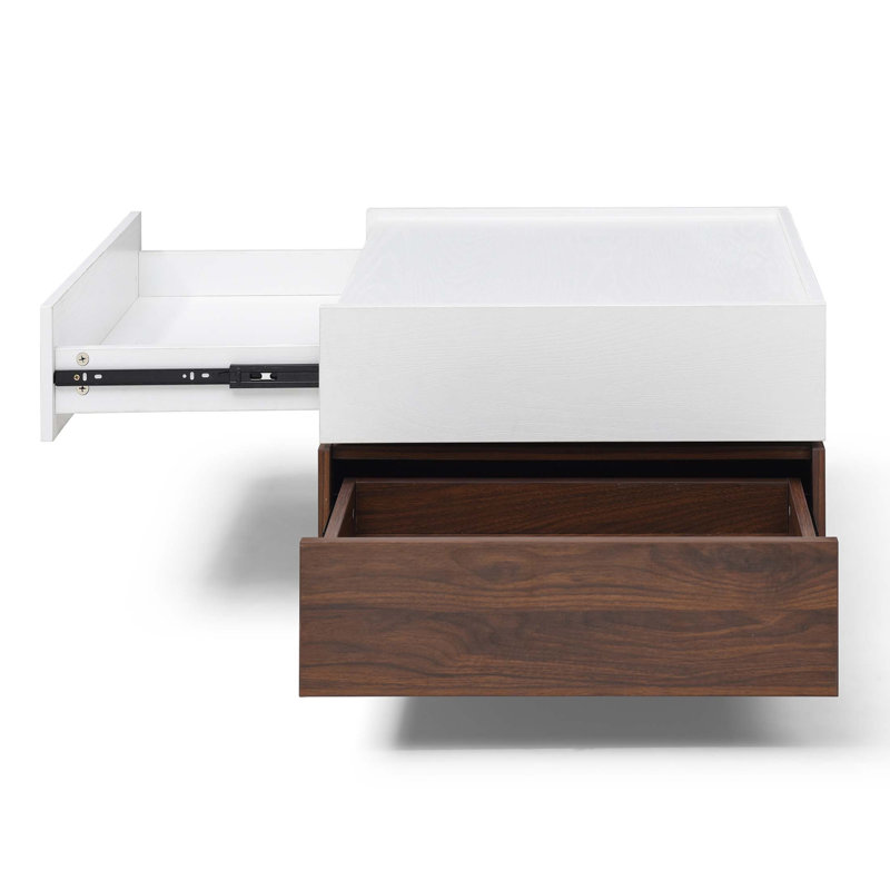 Table basse rotative polyvalente avec beaucoup de rangement et un design élégant pour votre salon