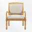 Chaise d'appoint rembourrée avec structure en bois d'hévéa, fauteuil avec pieds tournés-1603073685