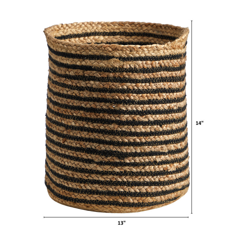 14 po Panier à fleurs en jute fait à la main