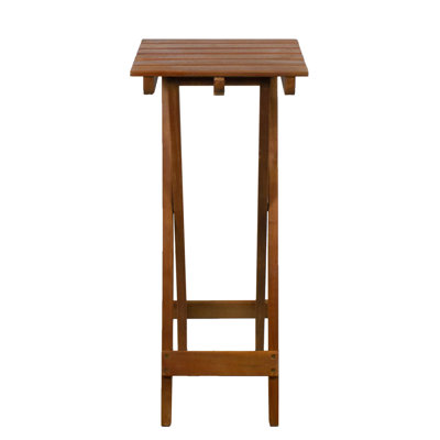 Table d'appoint pliante d'extérieur 26 po en bois d'acacia brun clair