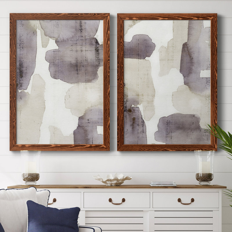 Tessera Wash I - ensemble de 2 reproductions d'art sur toiles, H 37,5 po x l 55 po x P 1,5 po, Toile avec cadre érable