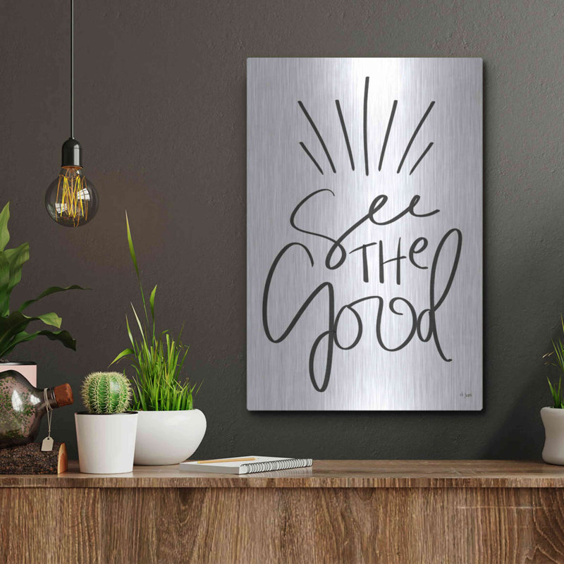 «See The Good» par Jaxn Blvd., art mural en métal, H 16 po x l 12 po