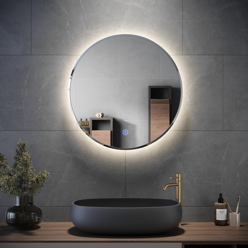 Round Lighting LED Light Bathroom Mirror Backlight Makeup Mirror With Sensor Touch Control, Dust And Fog Proof