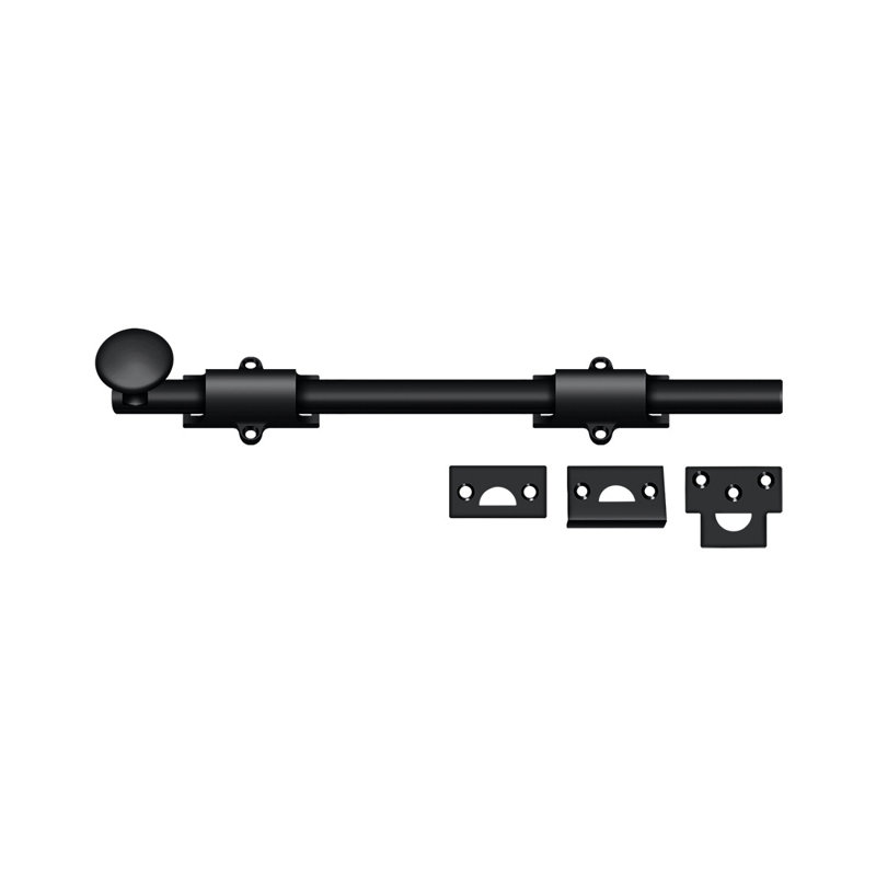 Deltana 12SB19 12" Surface Bolt; Heavy Duty; Black Finish