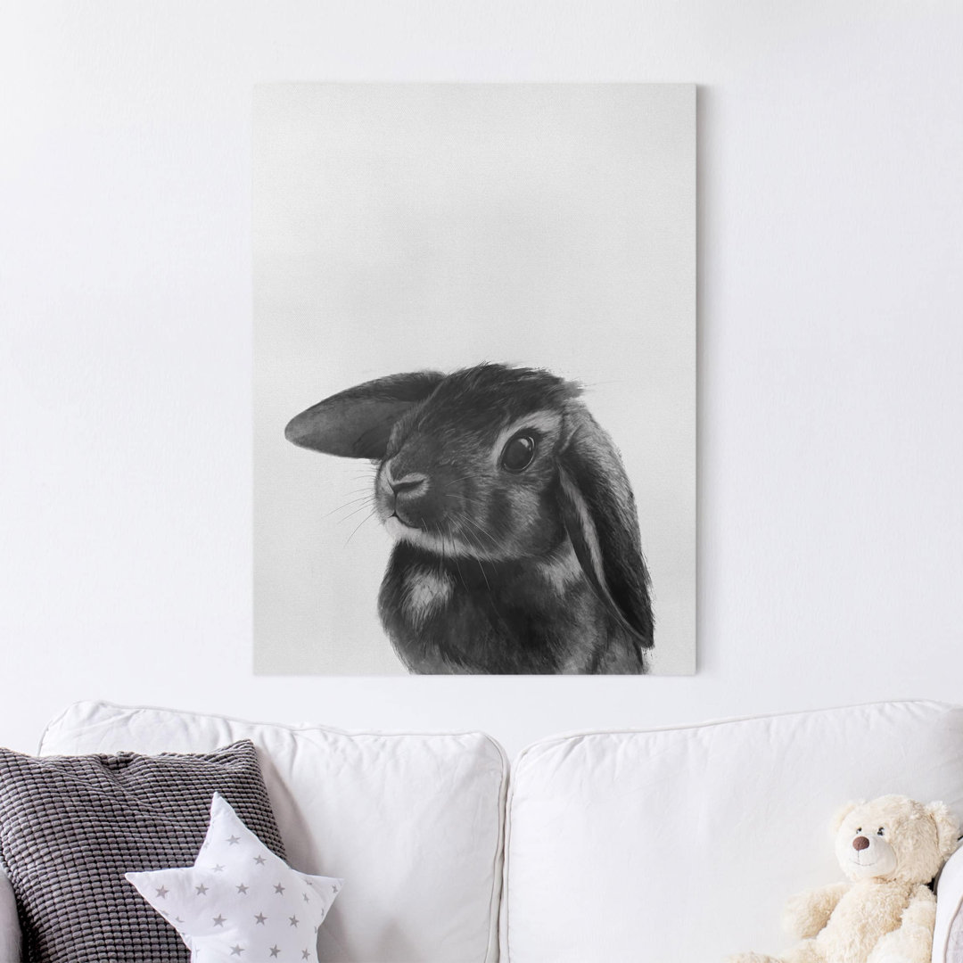 Leinwandbild Illustration Hase von Laura Graves