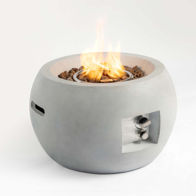 Table d'extérieur pour foyer d'extérieur au propane, base moderne en graphite compacte de 24 pouces avec couvercle imperméable, pierres de lave gratuites