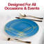 Assiettes jetables rondes en plastique bleues et dorées (10,25 po)