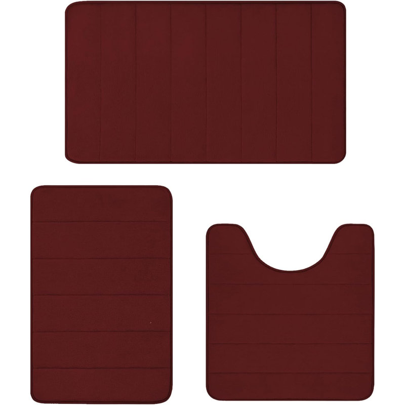 Tapis pour salle de bain Yorlei, Vin rouge