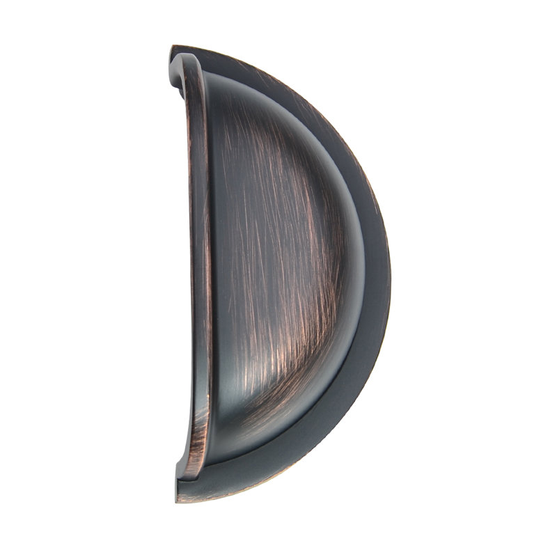 Modern Drawer Handle 3" Center to Center Cup/Bin Pull Multipack, Oil Rubbed Bronze