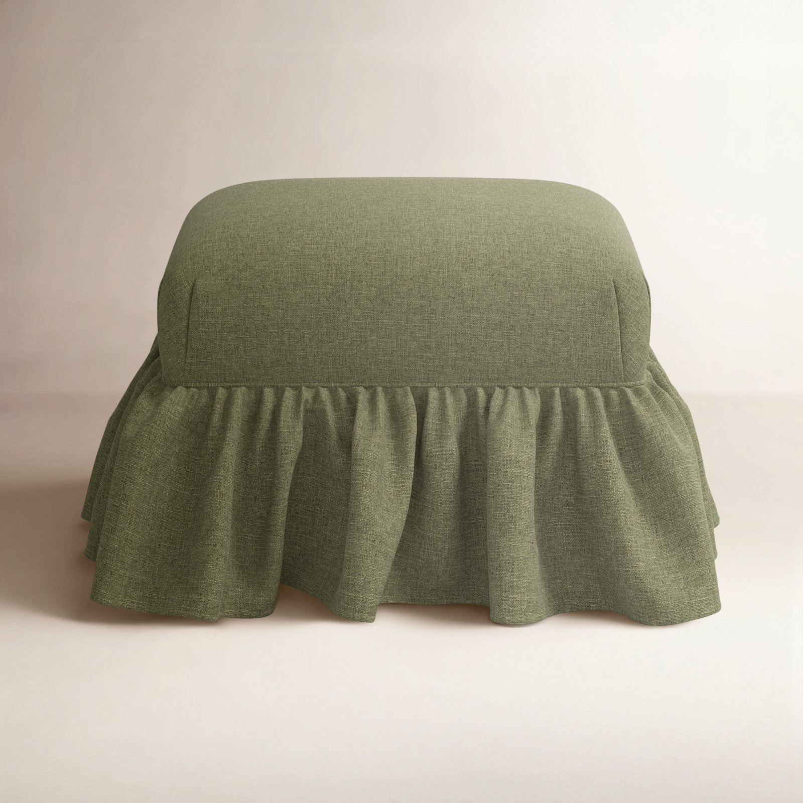 Stoffer Home x Cloth & Co. June Ottoman, Zuma Laurel Textured Linen