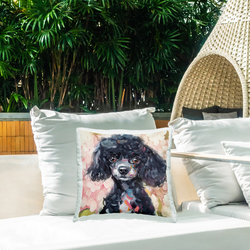 Coussin Little Little Poodle, imprimé par Tina LeCour, 18 x 7 x 18