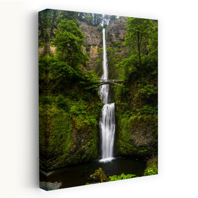 Multnomah Waterfall, Columbia River Gorge National Scenic Area, Multnomah County, Oregon, Usa Abstract Contemporary Forest Landscape Wall Art