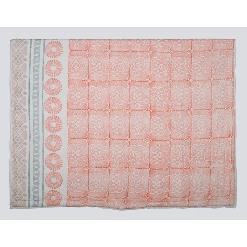 Farmhouse / Country Cotton Geometric Shapes Quilt, Queen Quilt + 2 Shams