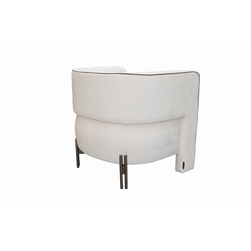 Haleigh Barrel Chair, Antonio Dove 100% Polyester, Moondust