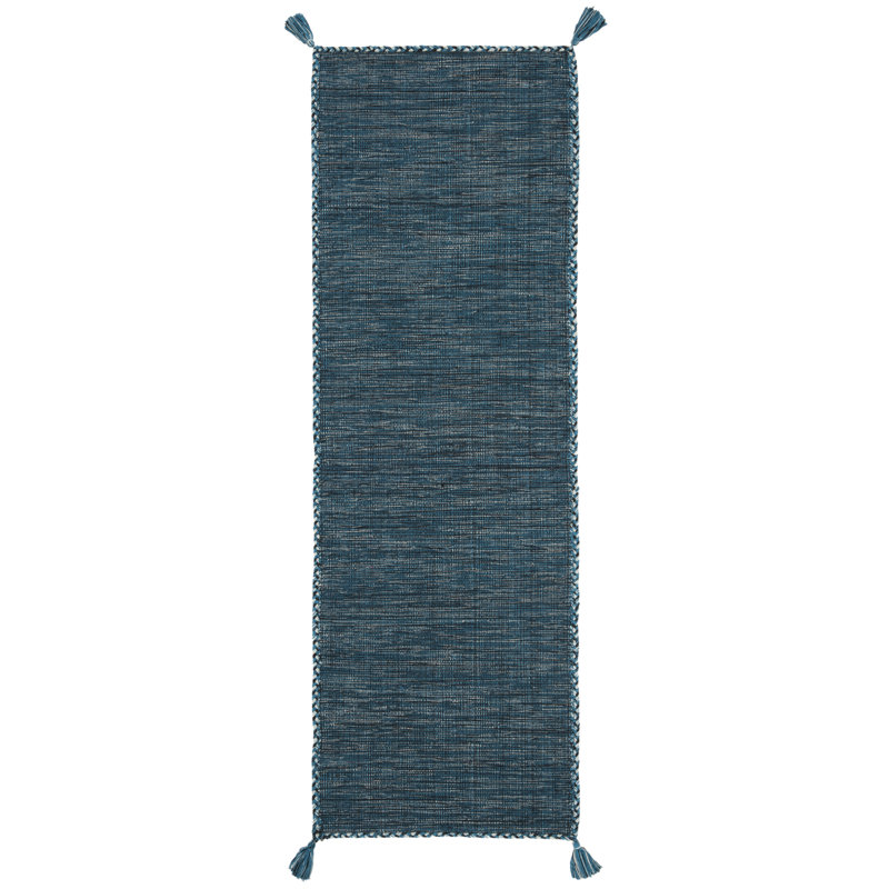 Amaral Hand Woven Cotton Solid Color Rug, Rectangle 2'3" x 5'