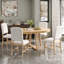 Ensemble repas rétro avec table ronde extensible et chaises rembourrées