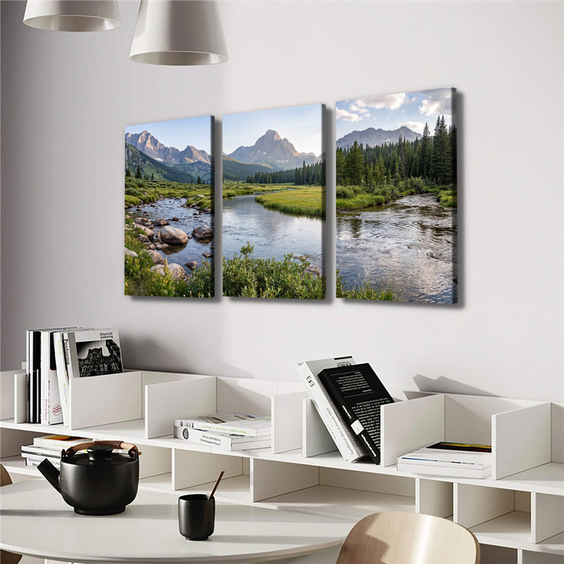 Ensemble de 3 impressions sur toile paysage de montagne, 24 * 36 pouces * 3