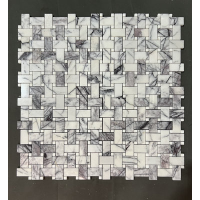 1x2 Basketweave Lilac Natural Stone Mosaic