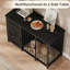 Table de bout 2-en-1 pour caisse de chien avec station de charge - Bois robuste et métal, capacité de 440 lb, pieds réglables-130038314