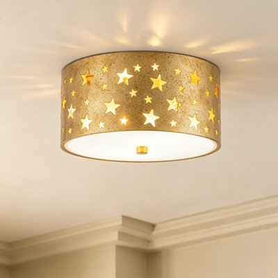 2-Light Star Cutout Flush Mount Ceiling Light