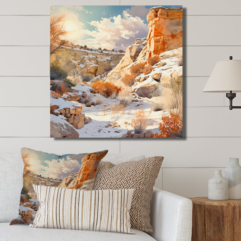 Canyon Winter Scenery sur toile, H 24 po x l 24 po x P 1 po, Toile tendue