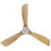 132CM Solid Wood 3-Blade Propeller Ceiling Fan with Remote Control