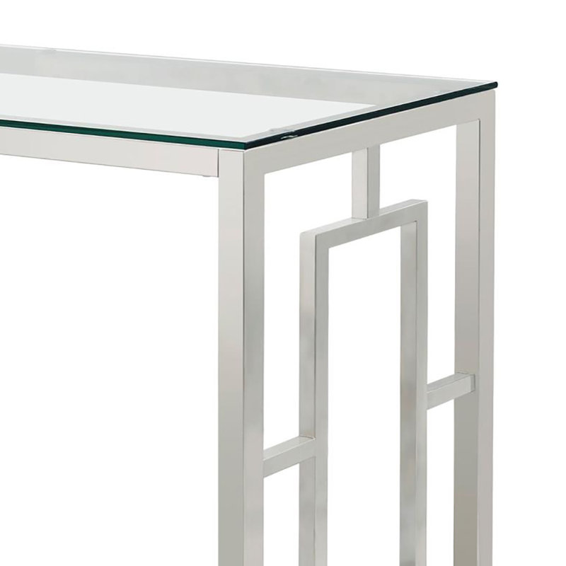 Rectangle Glass Top Sofa Table Nickel