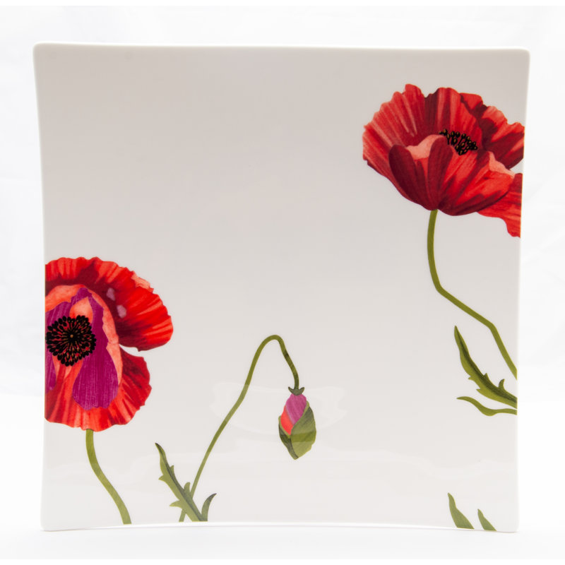 Assiette en porcelaine rouge vanille rouge