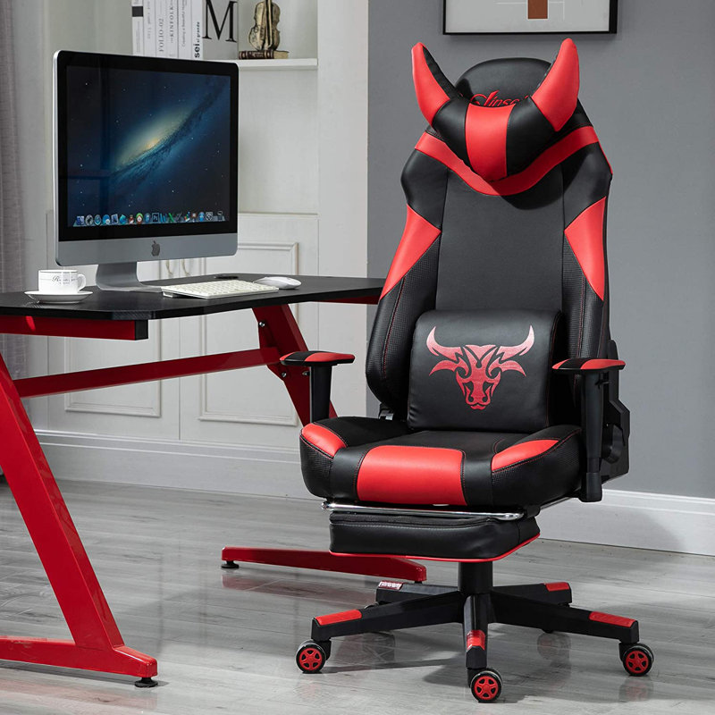 Ebern Designs Jeffry Game Chair, Red/Black