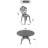 5-Piece Set Of All-Weather Cast Aluminum Dining Furniture Set With Black Frame For Patio Garden Backyard-80422369