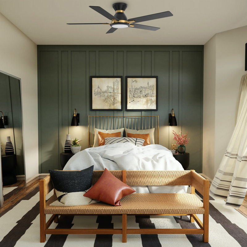 Ventilateur de plafond intelligent Espear avec télécommande, ensemble d'éclairage inclus, fonctionne avec l'assistant Google, Amazon Alexa et les raccourcis Siri.