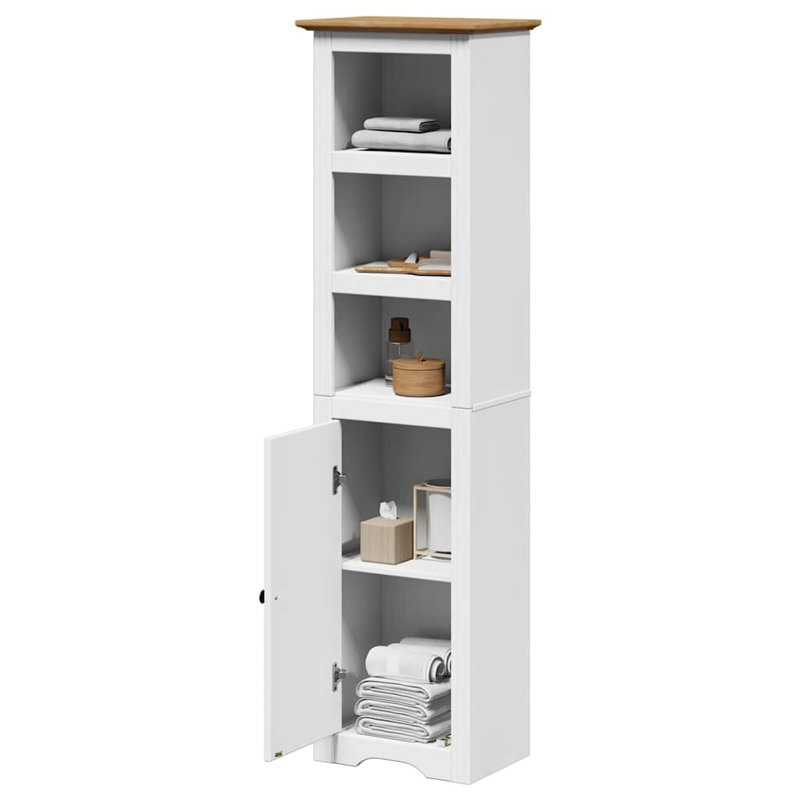 Blanding Bathroom Cabinet, White/Brown