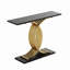 Console 43 po moderne étroite, table d'entrée noire et dorée avec pieds en métal entrelacés, table d'appoint pour le couloir