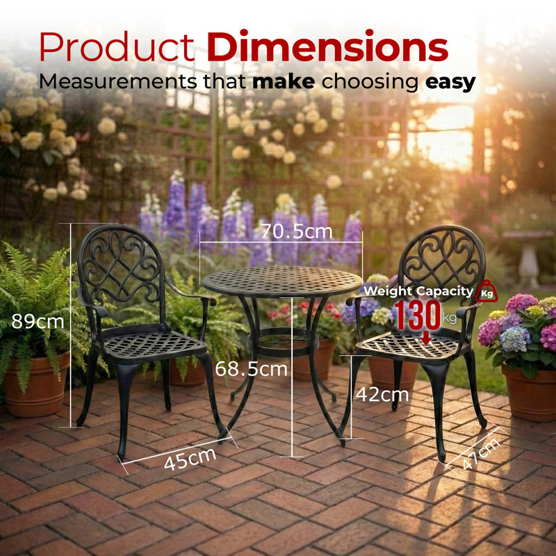 Musser 2 - Person Patio Dining Set Round Table