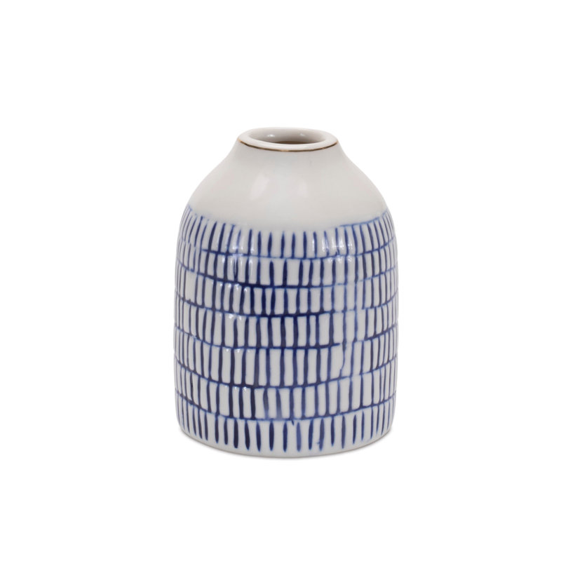 Etched Ceramic Bud Vase (Set of 2)