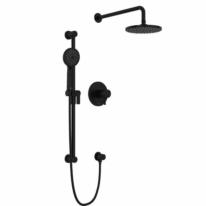 Riu 0.63" Thermostatic and Pressure Balance 3 Function System with Integrated Volume Control Featuring Rain Showerhead and Multi-Function Handshower
